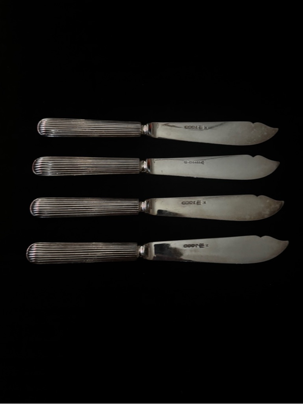 Vintage Silver Plated Fish Knife Set - 4 Pieces circa 1900